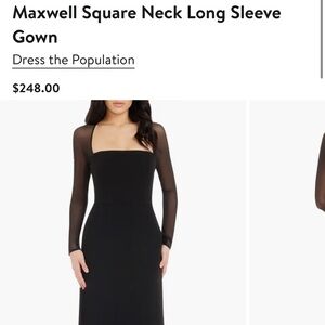 Maxwell square neck love sleeve gown